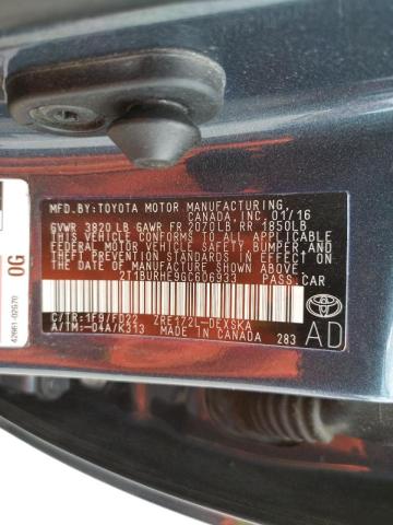 Photo 10 from auction – 2016 TOYOTA COROLLA L with VIN 2T1BURHE9GC606933