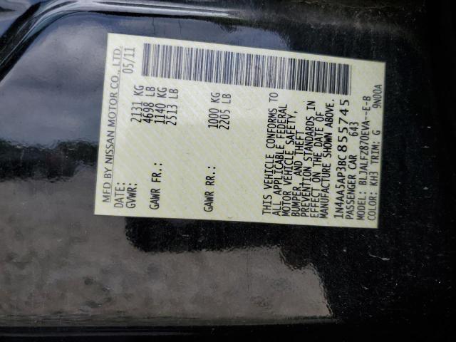 Photo 10 from auction – 2011 NISSAN MAXIMA S with VIN 1N4AA5AP3BC855745