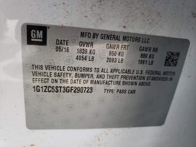 Photo 10 from auction – 2016 CHEVROLET MALIBU LS with VIN 1G1ZC5ST3GF290723
