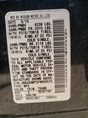 Photo 10 from auction – 2015 NISSAN ROGUE SELE with VIN JN8AS5MT2FW665573