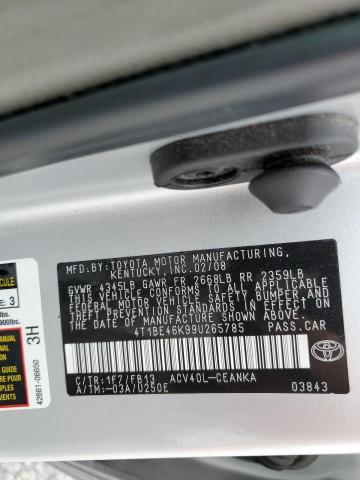 Photo 10 from auction – 2009 TOYOTA CAMRY BASE with VIN 4T1BE46K99U265785