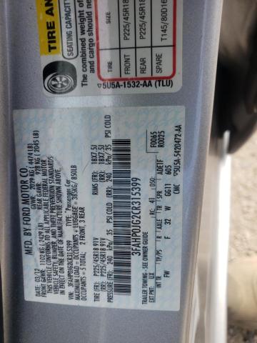 Photo 10 from auction – 2012 FORD FUSION SEL with VIN 3FAHP0JG2CR315399