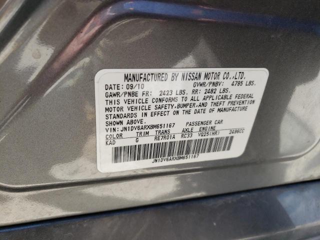 Photo 10 from auction – 2011 INFINITI G25 with VIN JN1DV6ARXBM651167