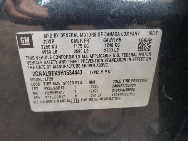 Photo 10 from auction – 2017 CHEVROLET EQUINOX LS with VIN 2GNALBEK5H1534443