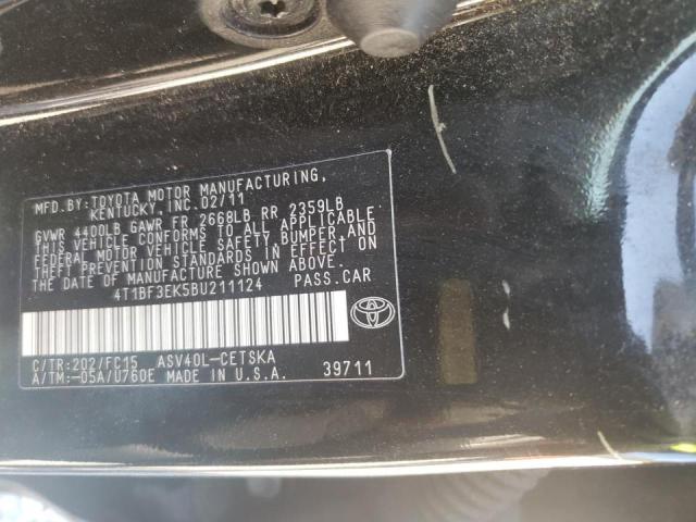 Photo 10 from auction – 2011 TOYOTA CAMRY BASE with VIN 4T1BF3EK5BU211124