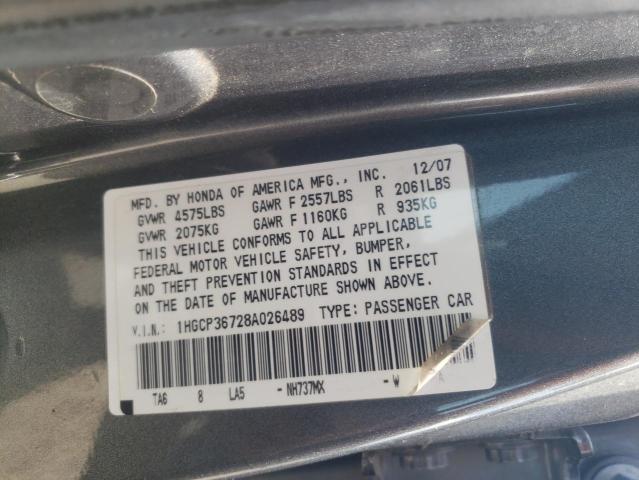 Photo 10 from auction – 2008 HONDA ACCORD EX with VIN 1HGCP36728A026489
