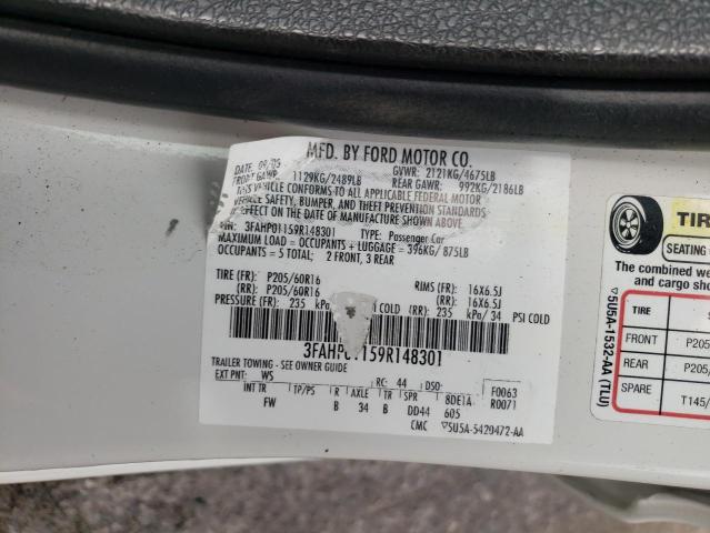 Photo 10 from auction – 2009 FORD FUSION SE with VIN 3FAHP01159R148301
