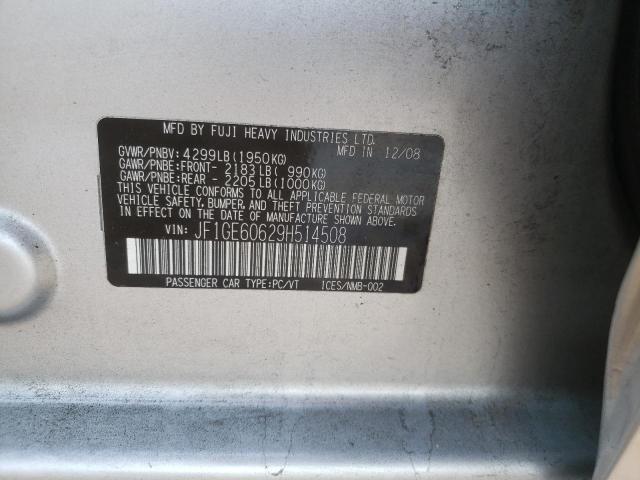 Photo 10 from auction – 2009 SUBARU IMPREZA 2. with VIN JF1GE60629H514508