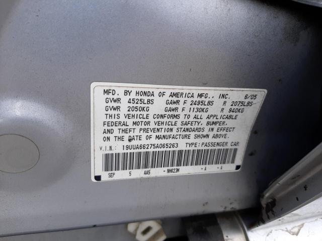 Photo 10 from auction – 2005 ACURA TL with VIN 19UUA66275A065263