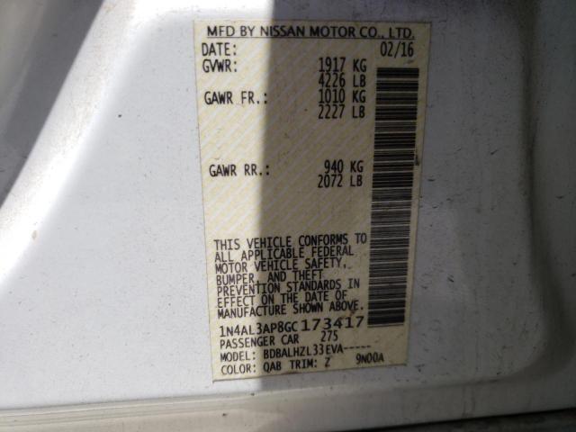Photo 10 from auction – 2016 NISSAN ALTIMA 2.5 with VIN 1N4AL3AP8GC173417