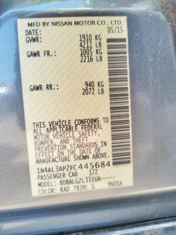 Photo 10 from auction – 2015 NISSAN ALTIMA 2.5 with VIN 1N4AL3AP2FC445684