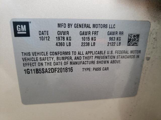 Photo 10 from auction – 2013 CHEVROLET MALIBU LS with VIN 1G11B5SA2DF201816