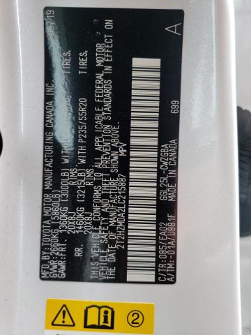 Photo 10 from auction – 2020 LEXUS RX 350 with VIN 2T2HZMDA2LC215887