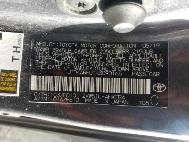 Photo 10 from auction – 2019 TOYOTA PRIUS with VIN JTDKARFU1K3090166