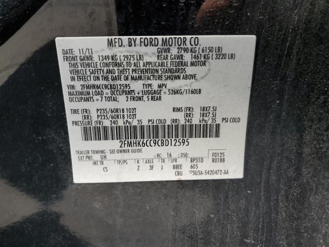 Photo 10 from auction – 2012 FORD FLEX SEL with VIN 2FMHK6CC9CBD12595