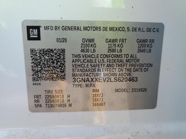 Photo 10 from auction – 2020 CHEVROLET EQUINOX PR with VIN 3GNAXXEV2LS620463
