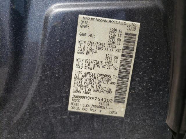 Photo 10 from auction – 2019 NISSAN FRONTIER S with VIN 1N6DD0ER3KN754302