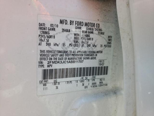 Photo 10 from auction – 2010 FORD EDGE SEL with VIN 2FMDK3JC1ABB11707