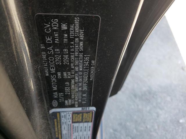 Photo 10 from auction – 2020 KIA FORTE FE with VIN 3KPF24AD0LE194361