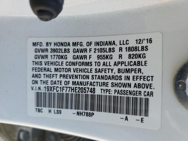 Photo 10 from auction – 2017 HONDA CIVIC EXL with VIN 19XFC1F77HE205748
