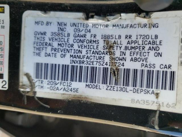 Photo 10 from auction – 2005 TOYOTA COROLLA CE with VIN 1NXBR32E75Z411724