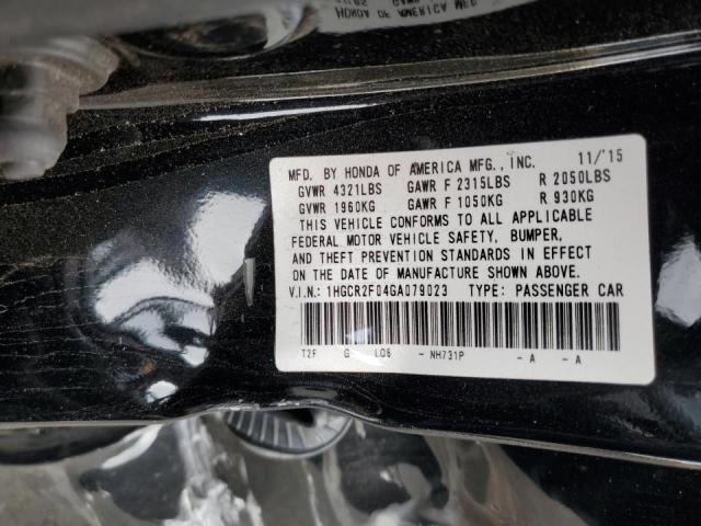 Photo 10 from auction – 2016 HONDA ACCORD EX with VIN 1HGCR2F04GA079023