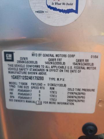 Photo 10 from auction – 2004 GMC ENVOY XUV with VIN 1GKET12S246179280