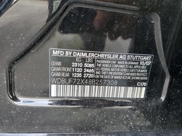 Photo 10 from auction – 2008 MERCEDES-BENZ E 550 with VIN WDBUF72X48B257308