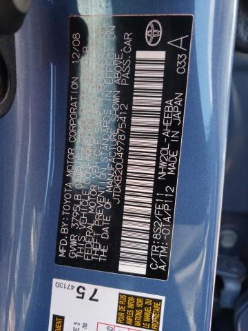 Photo 10 from auction – 2009 TOYOTA PRIUS with VIN JTDKB20U497875412