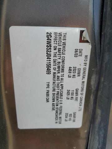 Photo 10 from auction – 2004 BUICK CENTURY CU with VIN 2G4WS52J041156469