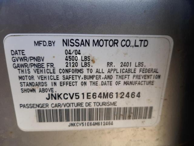 Photo 10 from auction – 2004 INFINITI G35 with VIN JNKCV51E64M612464