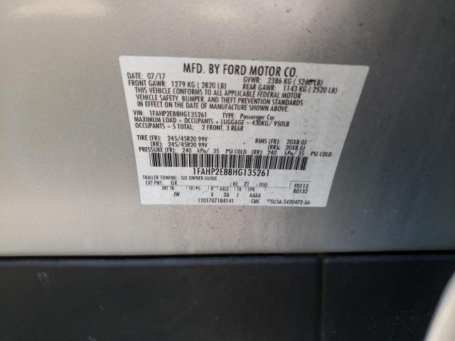 Photo 10 from auction – 2017 FORD TAURUS SEL with VIN 1FAHP2E88HG135261