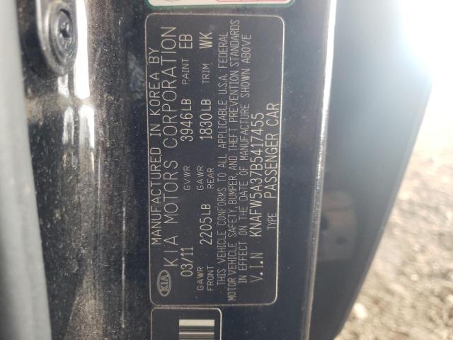 Photo 10 from auction – 2011 KIA FORTE SX with VIN KNAFW5A37B5417455