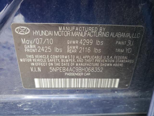 Photo 10 from auction – 2011 HYUNDAI SONATA GLS with VIN 5NPEB4AC9BH068352