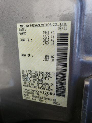 Photo 10 from auction – 2012 NISSAN ALTIMA BAS with VIN 1N4AL2AP0CN437089
