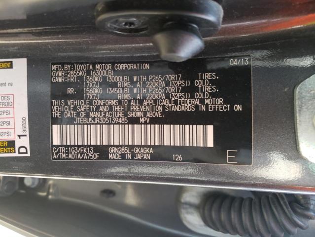 Photo 10 from auction – 2013 TOYOTA 4RUNNER SR with VIN JTEBU5JR3D5139485