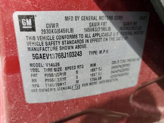 Photo 10 from auction – 2008 BUICK ENCLAVE CX with VIN 5GAEV13768J103243