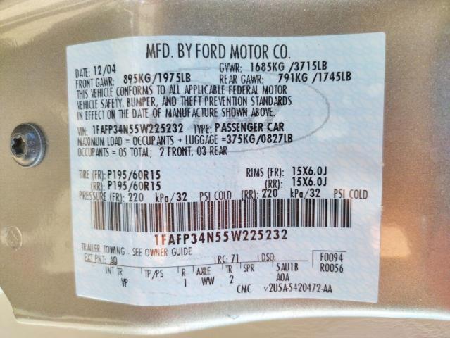 Photo 10 from auction – 2005 FORD FOCUS ZX4 with VIN 1FAFP34N55W225232