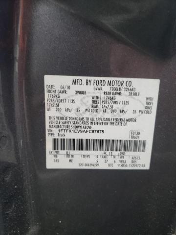 Photo 10 from auction – 2010 FORD F150 SUPER with VIN 1FTFX1EV9AFC87675
