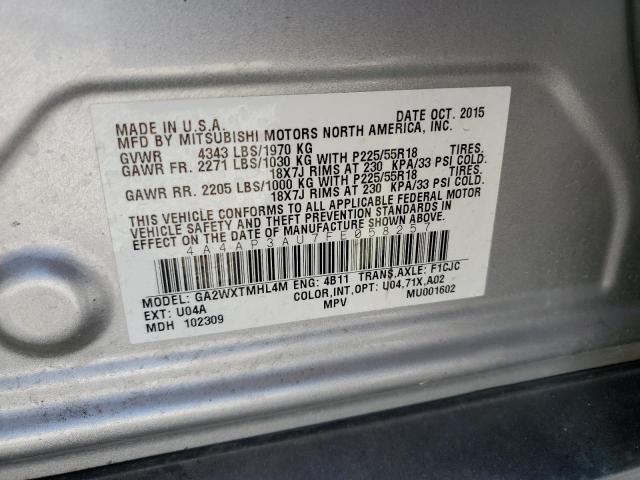 Photo 10 from auction – 2015 MITSUBISHI OUTLANDER with VIN 4A4AP3AU7FE058257