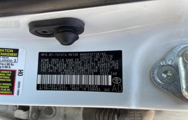 Photo 10 from auction – 2016 TOYOTA COROLLA L with VIN 2T1BURHE4GC632579