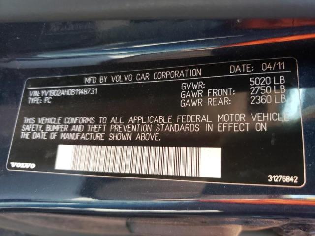 Photo 10 from auction – 2011 VOLVO S80 T6 with VIN YV1902AH0B1148731