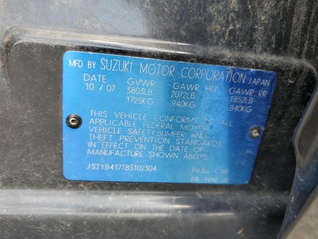 Photo 10 from auction – 2008 SUZUKI SX4 TOURIN with VIN JS2YB417785102304