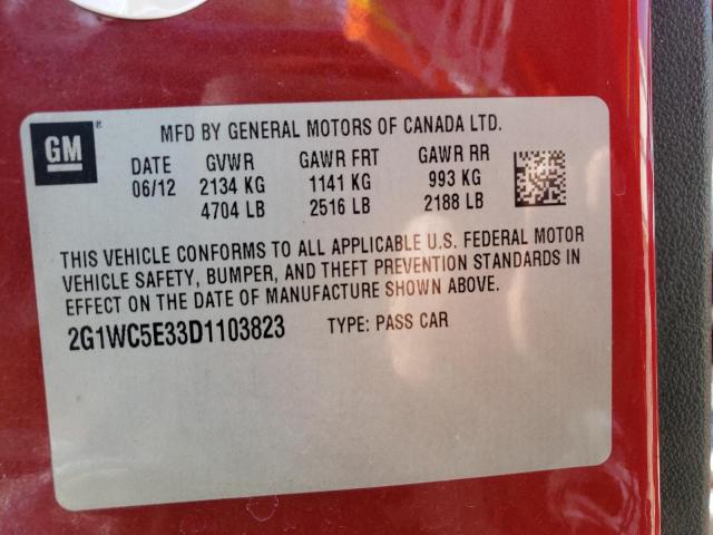 Photo 10 from auction – 2013 CHEVROLET IMPALA LTZ with VIN 2G1WC5E33D1103823