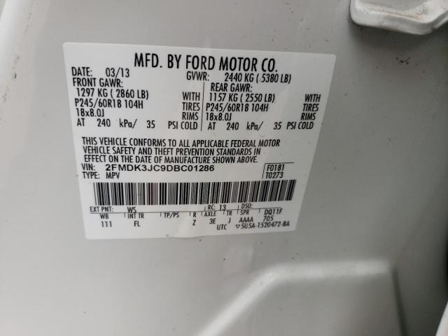 Photo 10 from auction – 2013 FORD EDGE SEL with VIN 2FMDK3JC9DBC01286