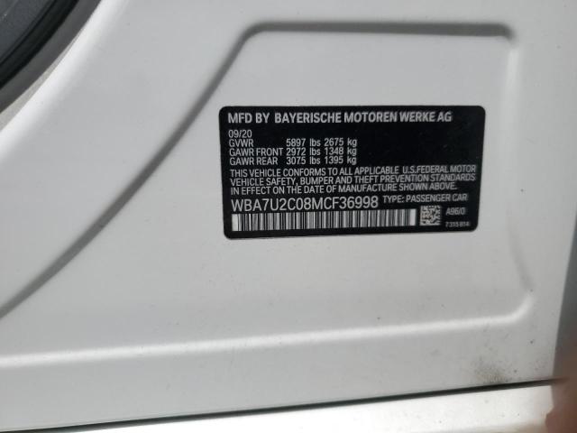 Photo 10 from auction – 2021 BMW 750 XI with VIN WBA7U2C08MCF36998