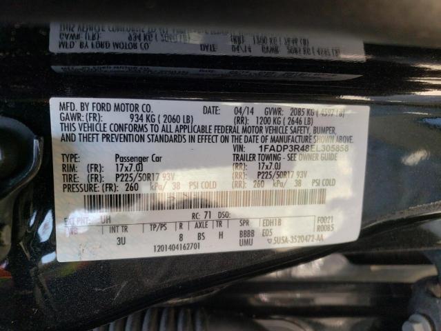 Photo 10 from auction – 2014 FORD FOCUS with VIN 1FADP3R48EL305858