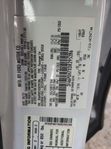 Photo 10 from auction – 2013 FORD FUSION SE with VIN 3FA6P0H7XDR295286
