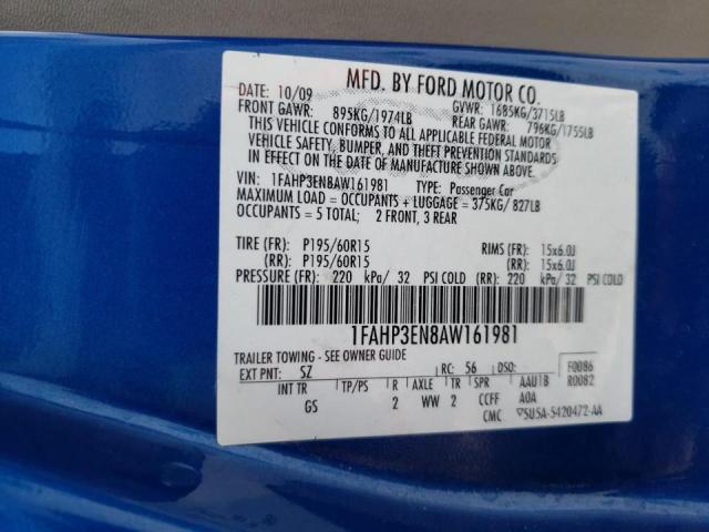 Photo 10 from auction – 2010 FORD FOCUS S with VIN 1FAHP3EN8AW161981