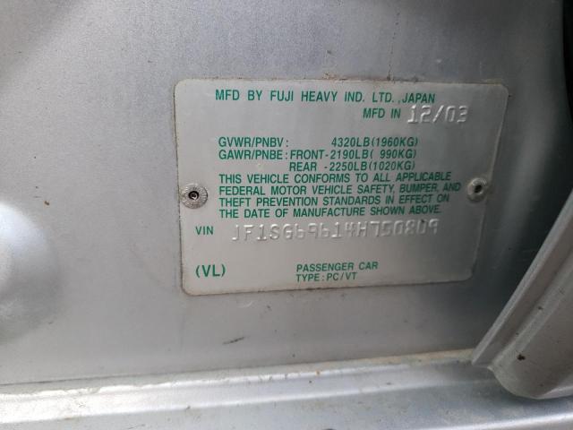 Photo 10 from auction – 2004 SUBARU FORESTER 2 with VIN JF1SG69614H750809